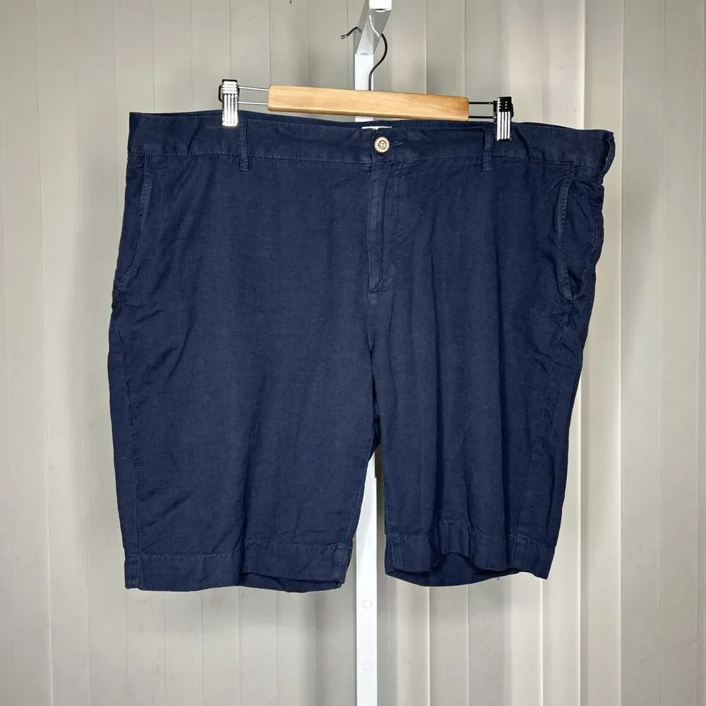 Faherty Men's Chino Shorts Linen Blend Navy Color Pockets Size 42